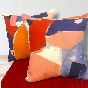 Handmade Original Multicolor Decorative pillows - "Artwork" print;